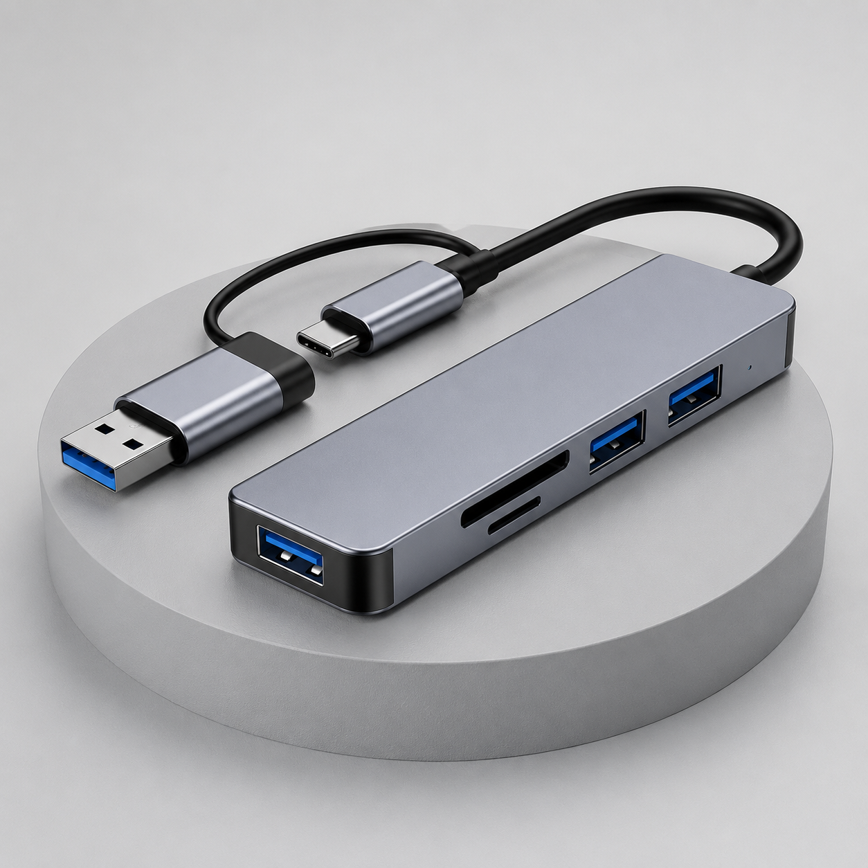 هاب 5 پورت USB3.1 و رم ریدر P-NET مدل T-3625