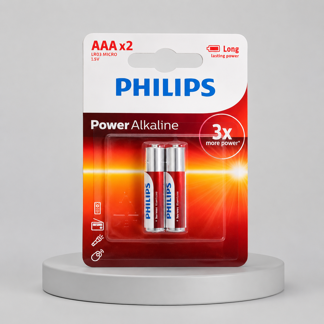 باتری نیم قلمی فیلیپس (PHILIPS) مدل Power Alkaline 1.5V LR03P2B/97 AAA (