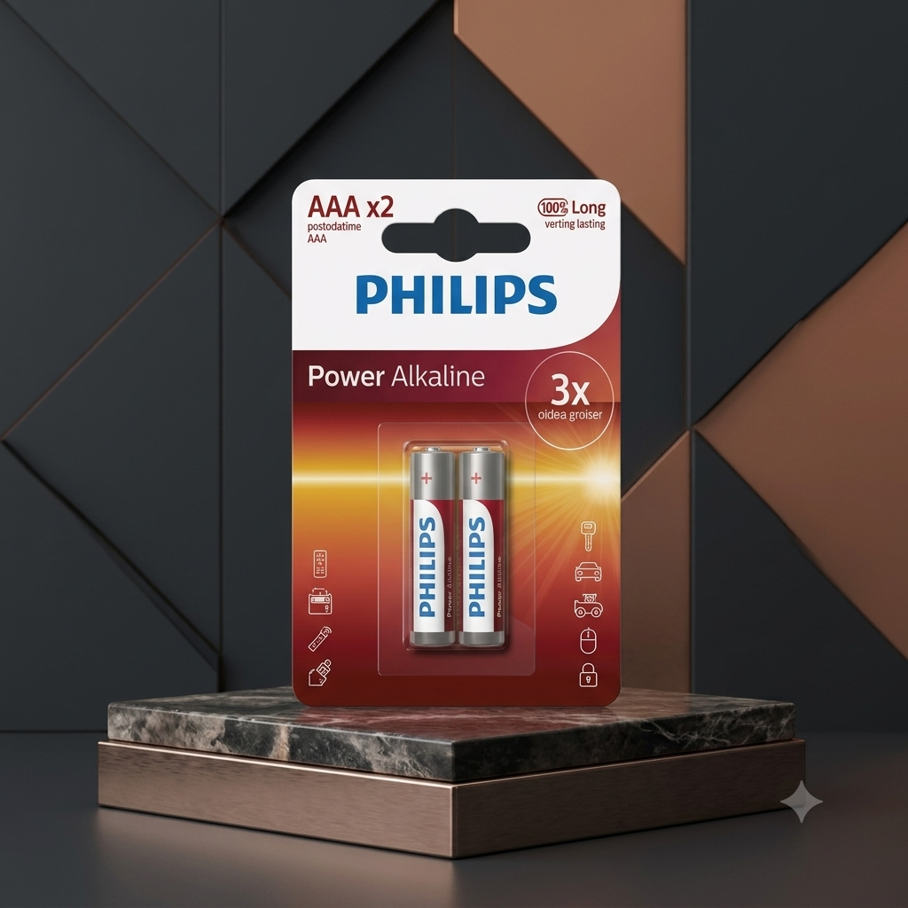 باتری نیم قلمی فیلیپس مدل LR03P2B/97 بسته 24 عددی