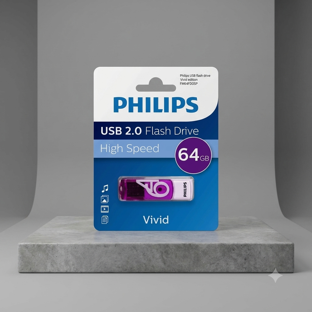 فلش مموری فیلیپس مدل vividfm64fd05p ظرفیت 64 گیگابایت